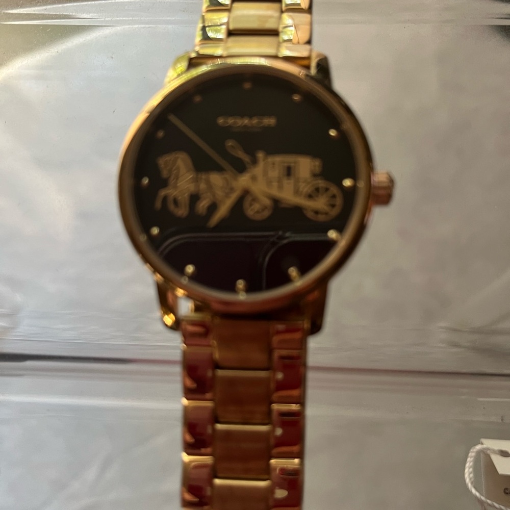 Coach Gold Watch with Black Dial